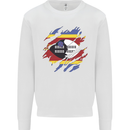 Torn Swaziland Flag Swazi Day Football Kids Sweatshirt Jumper White