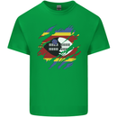 Torn Swaziland Flag Swazi Day Football Kids T-Shirt Childrens Irish Green