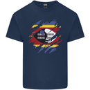 Torn Swaziland Flag Swazi Day Football Kids T-Shirt Childrens Navy Blue