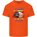 Torn Swaziland Flag Swazi Day Football Kids T-Shirt Childrens Orange