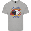 Torn Swaziland Flag Swazi Day Football Kids T-Shirt Childrens Sports Grey