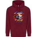 Torn Swaziland Flag Swazi Day Football Mens 80% Cotton Hoodie Maroon