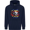 Torn Swaziland Flag Swazi Day Football Mens 80% Cotton Hoodie Navy Blue