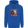 Torn Swaziland Flag Swazi Day Football Mens 80% Cotton Hoodie Royal Blue