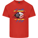 Torn Swaziland Flag Swazi Day Football Mens Cotton T-Shirt Tee Top Red
