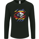Torn Swaziland Flag Swazi Day Football Mens Long Sleeve T-Shirt Black