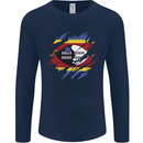 Torn Swaziland Flag Swazi Day Football Mens Long Sleeve T-Shirt Navy Blue