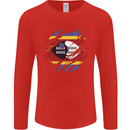 Torn Swaziland Flag Swazi Day Football Mens Long Sleeve T-Shirt Red