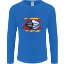 Torn Swaziland Flag Swazi Day Football Mens Long Sleeve T-Shirt Royal Blue