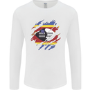 Torn Swaziland Flag Swazi Day Football Mens Long Sleeve T-Shirt White