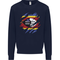 Torn Swaziland Flag Swazi Day Football Mens Sweatshirt Jumper Navy Blue
