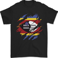 Torn Swaziland Flag Swazi Day Football Mens T-Shirt 100% Cotton Black