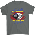 Torn Swaziland Flag Swazi Day Football Mens T-Shirt 100% Cotton Charcoal