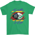 Torn Swaziland Flag Swazi Day Football Mens T-Shirt 100% Cotton Irish Green