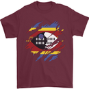 Torn Swaziland Flag Swazi Day Football Mens T-Shirt 100% Cotton Maroon