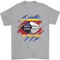 Torn Swaziland Flag Swazi Day Football Mens T-Shirt 100% Cotton Sports Grey