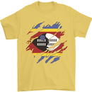 Torn Swaziland Flag Swazi Day Football Mens T-Shirt 100% Cotton Yellow