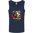 Torn Swaziland Flag Swazi Day Football Mens Vest Tank Top Navy Blue