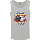 Torn Swaziland Flag Swazi Day Football Mens Vest Tank Top Sports Grey