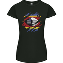 Torn Swaziland Flag Swazi Day Football Womens Petite Cut T-Shirt Black