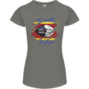 Torn Swaziland Flag Swazi Day Football Womens Petite Cut T-Shirt Charcoal