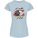 Torn Swaziland Flag Swazi Day Football Womens Petite Cut T-Shirt Light Blue