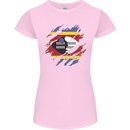 Torn Swaziland Flag Swazi Day Football Womens Petite Cut T-Shirt Light Pink