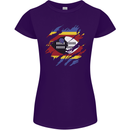 Torn Swaziland Flag Swazi Day Football Womens Petite Cut T-Shirt Purple