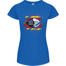 Torn Swaziland Flag Swazi Day Football Womens Petite Cut T-Shirt Royal Blue