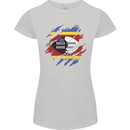 Torn Swaziland Flag Swazi Day Football Womens Petite Cut T-Shirt Sports Grey