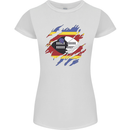 Torn Swaziland Flag Swazi Day Football Womens Petite Cut T-Shirt White