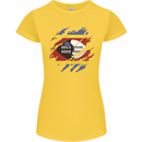 Torn Swaziland Flag Swazi Day Football Womens Petite Cut T-Shirt Yellow