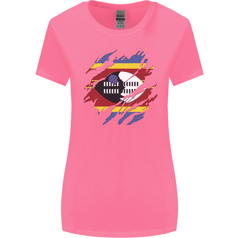Torn Swaziland Flag Swazi Day Football Womens Wider Cut T-Shirt Azalea