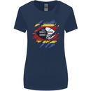 Torn Swaziland Flag Swazi Day Football Womens Wider Cut T-Shirt Navy Blue