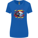 Torn Swaziland Flag Swazi Day Football Womens Wider Cut T-Shirt Royal Blue