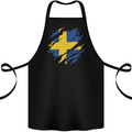 Torn Swedish Flag Sweden Day Football Cotton Apron 100% Organic Black
