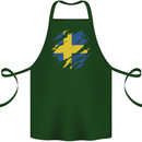 Torn Swedish Flag Sweden Day Football Cotton Apron 100% Organic Forest Green