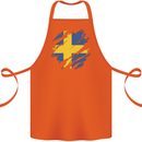 Torn Swedish Flag Sweden Day Football Cotton Apron 100% Organic Orange