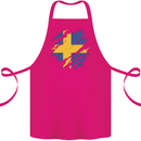 Torn Swedish Flag Sweden Day Football Cotton Apron 100% Organic Pink