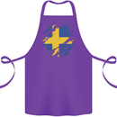 Torn Swedish Flag Sweden Day Football Cotton Apron 100% Organic Purple