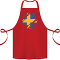Torn Swedish Flag Sweden Day Football Cotton Apron 100% Organic Red
