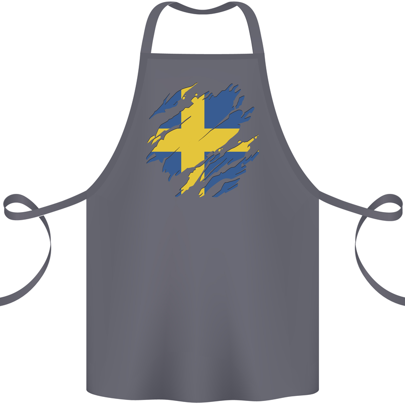 Torn Swedish Flag Sweden Day Football Cotton Apron 100% Organic Steel