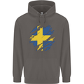 Torn Swedish Flag Sweden Day Football Mens 80% Cotton Hoodie Charcoal