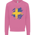 Torn Swedish Flag Sweden Day Football Mens Sweatshirt Jumper Azalea