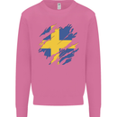 Torn Swedish Flag Sweden Day Football Mens Sweatshirt Jumper Azalea