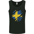 Torn Swedish Flag Sweden Day Football Mens Vest Tank Top Black