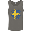 Torn Swedish Flag Sweden Day Football Mens Vest Tank Top Charcoal