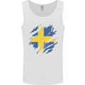 Torn Swedish Flag Sweden Day Football Mens Vest Tank Top White