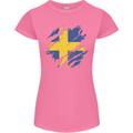 Torn Swedish Flag Sweden Day Football Womens Petite Cut T-Shirt Azalea