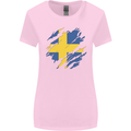 Torn Swedish Flag Sweden Day Football Womens Wider Cut T-Shirt Light Pink